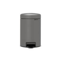 Brabantia Treteimer Newicon 3 L Mineral Concrete Grey - Kunststoff - Grau