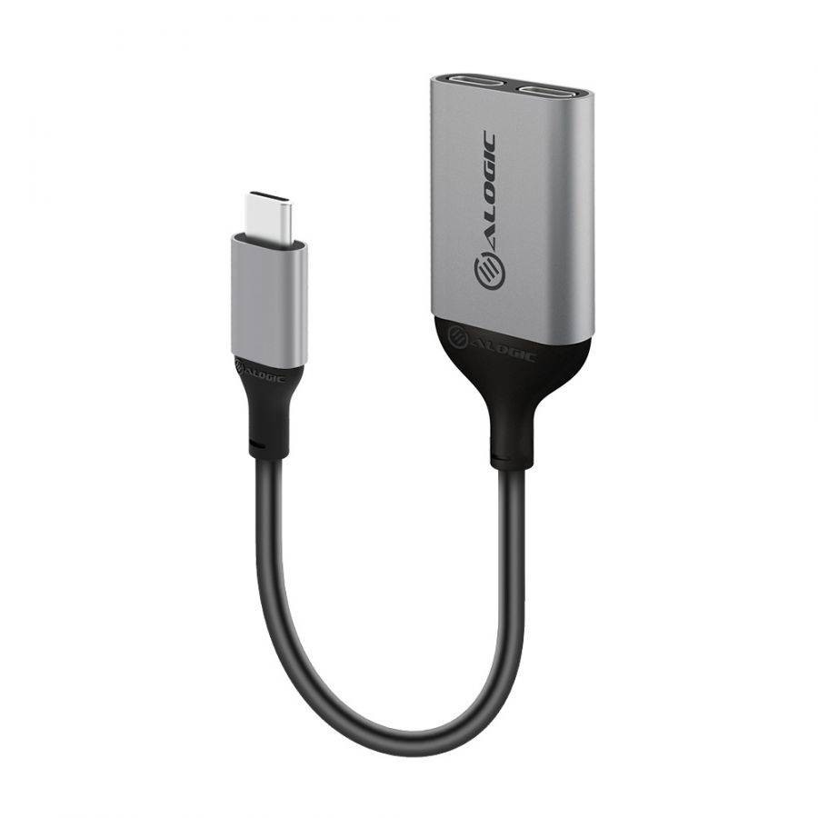 Alogic Adapter USB-C -> 2x USB-C St/2xBu 10cm Space grey