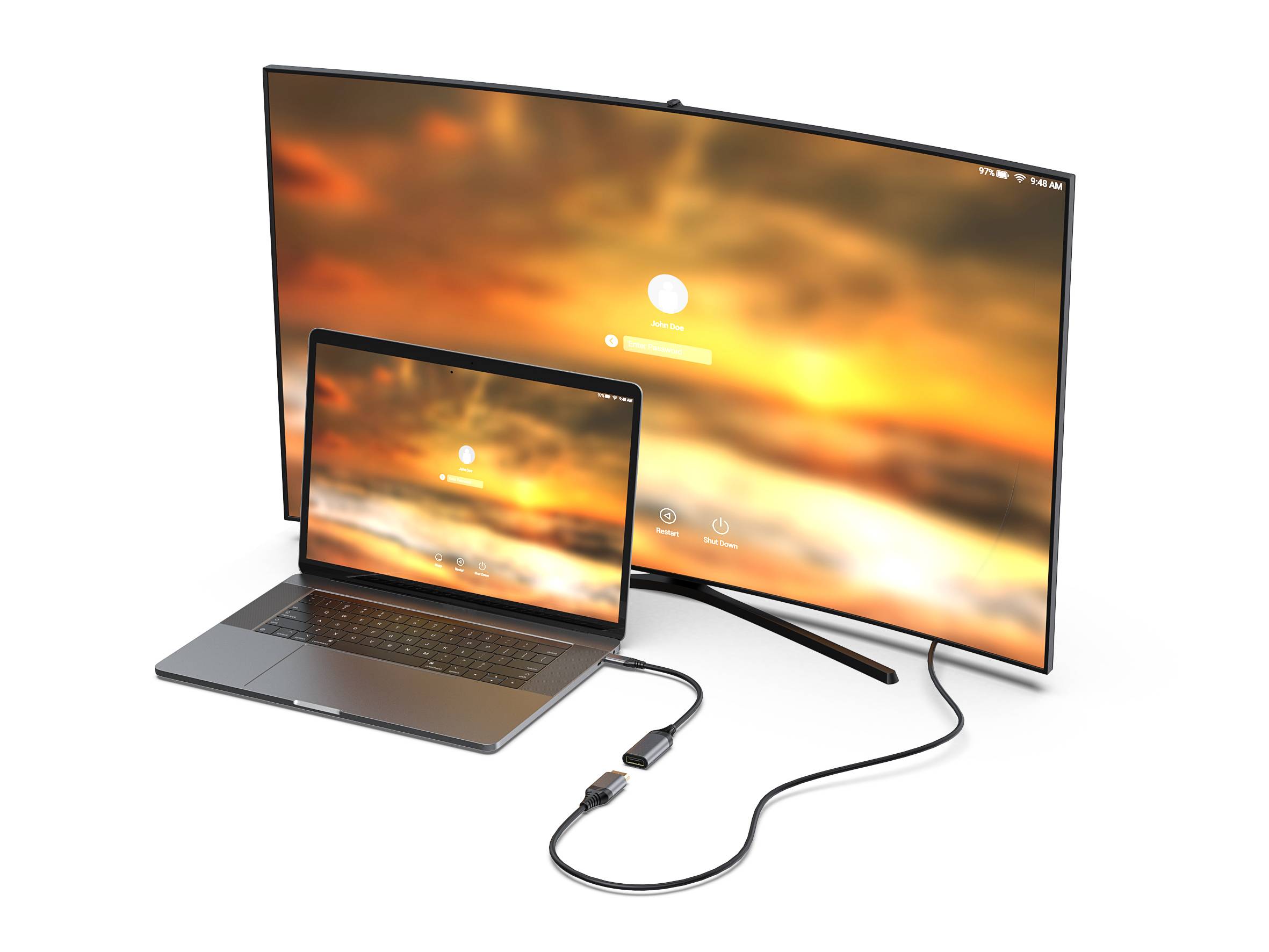 Equip Videoadapter - 24 pin USB-C (M) zu DisplayPort (W)
