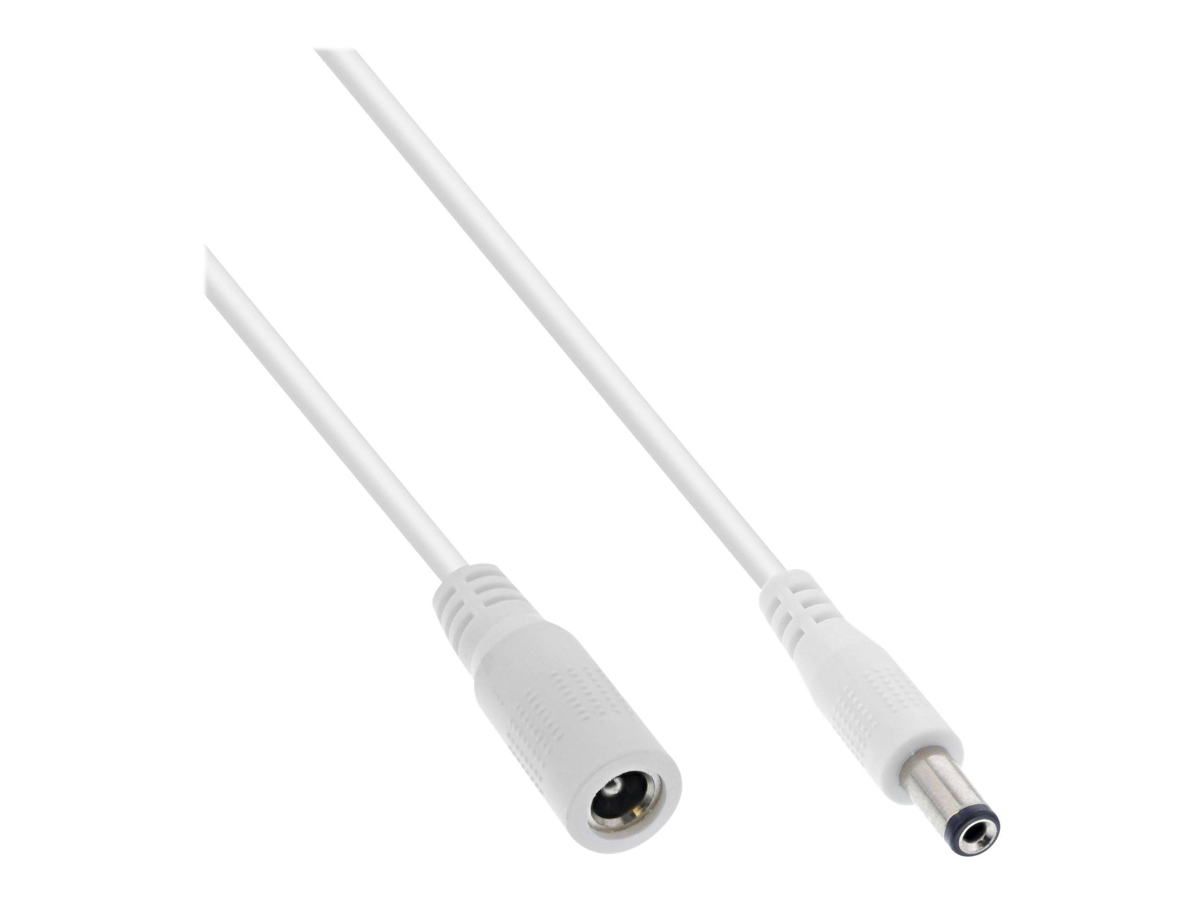 INLINE - DC Verlängerungskabel - DC Stecker/Buchse 5,5x2,5mm - AWG 18 - weiß - 2m