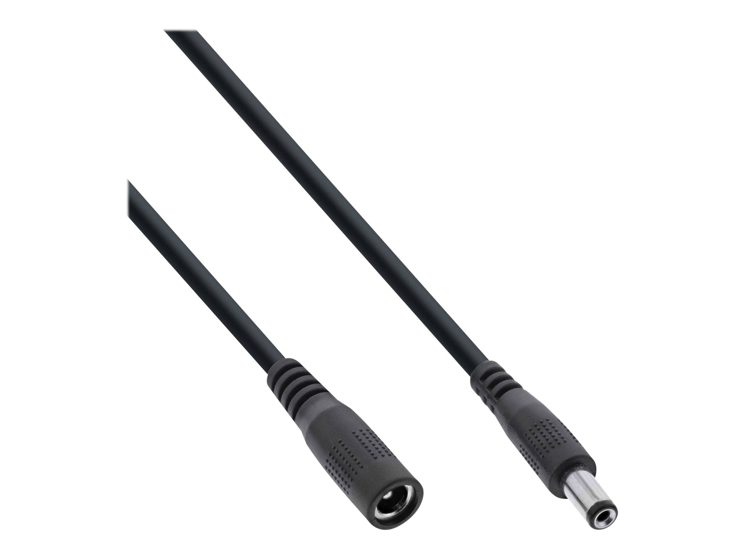 INLINE - DC Verlängerungskabel - DC Stecker/Buchse 5,5x2,1mm - AWG 18 - schwarz - 3m