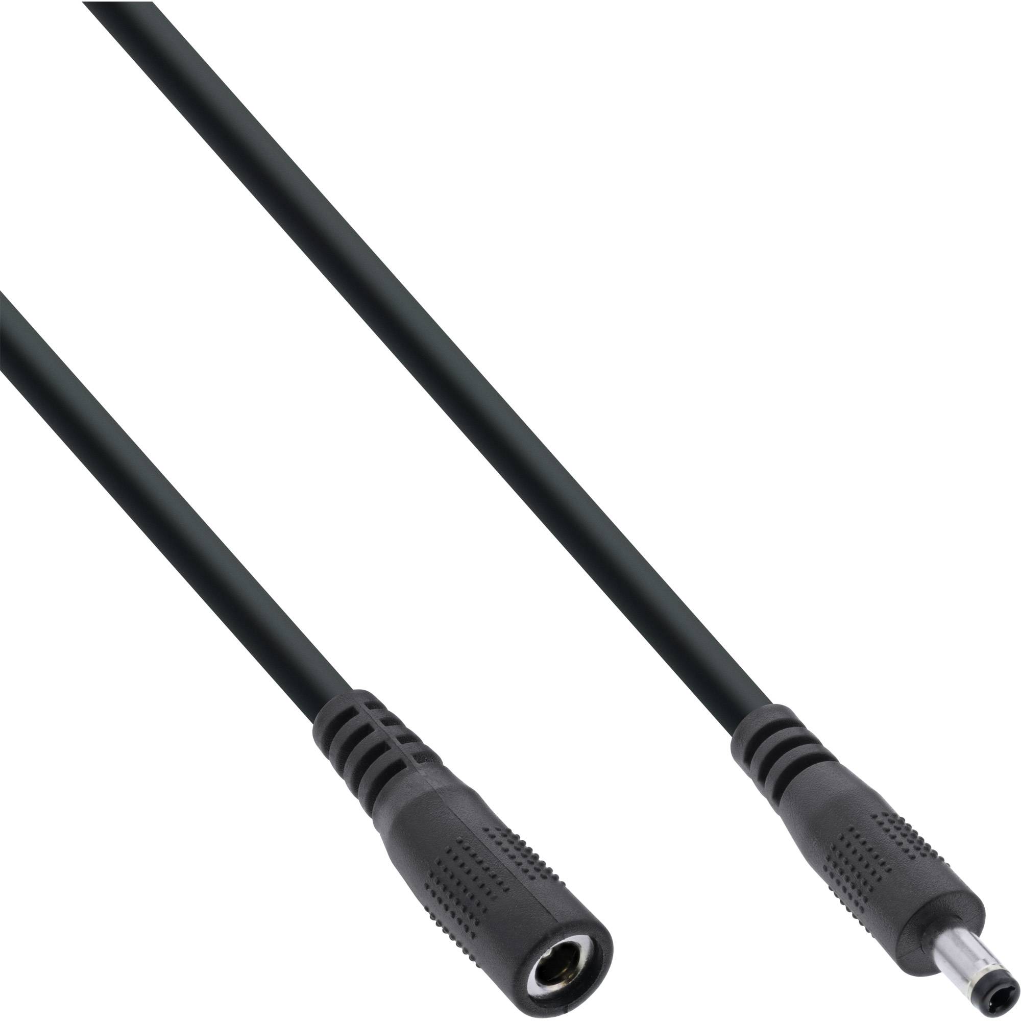 INLINE - DC Verlängerungskabel - DC Stecker/Buchse 4,0x1,7mm - AWG 18 - schwarz 0,5m