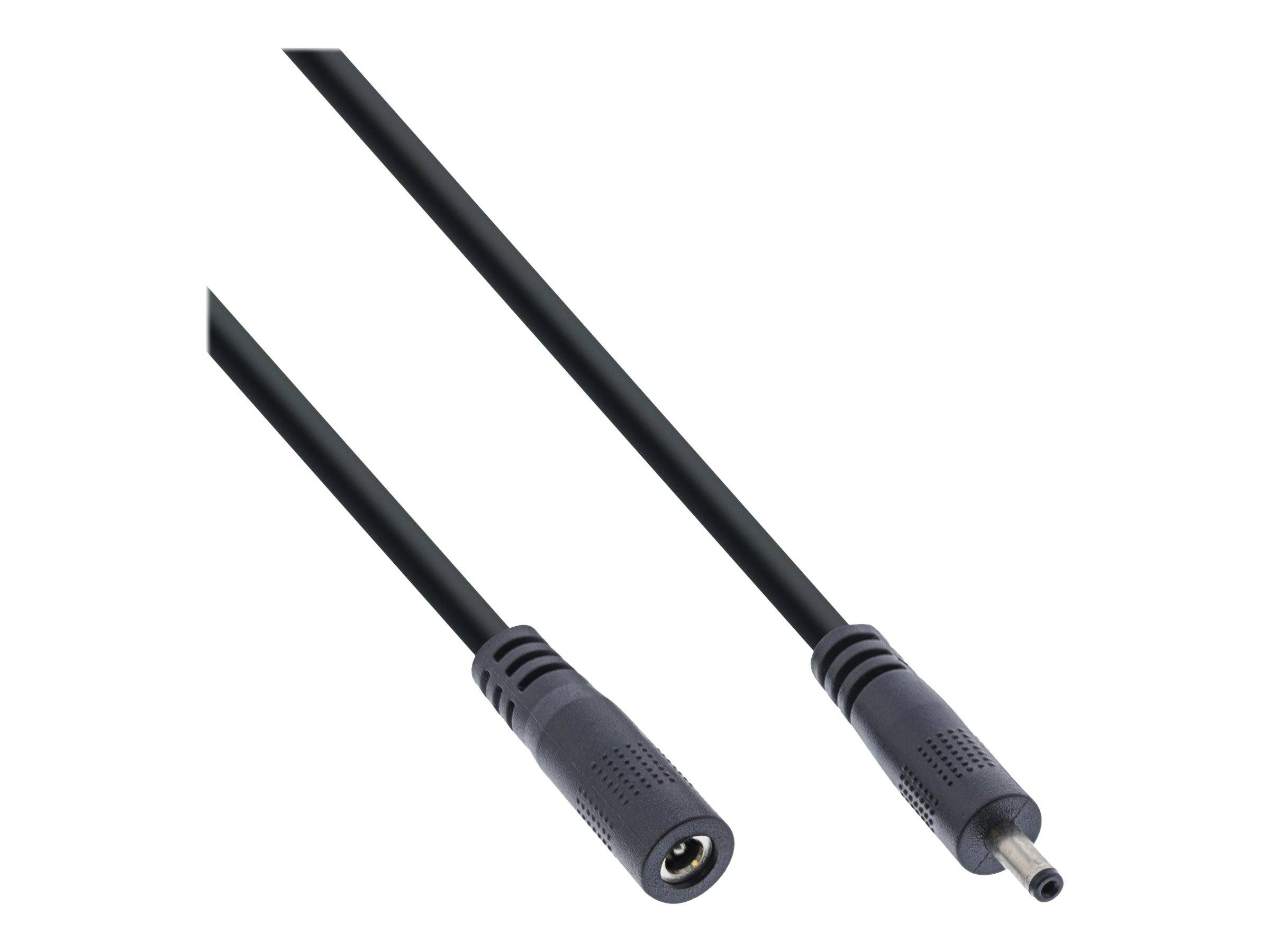 INLINE - DC Verlängerungskabel - DC Stecker/Buchse 3,5x1,35mm - AWG 18 - schwarz 2m