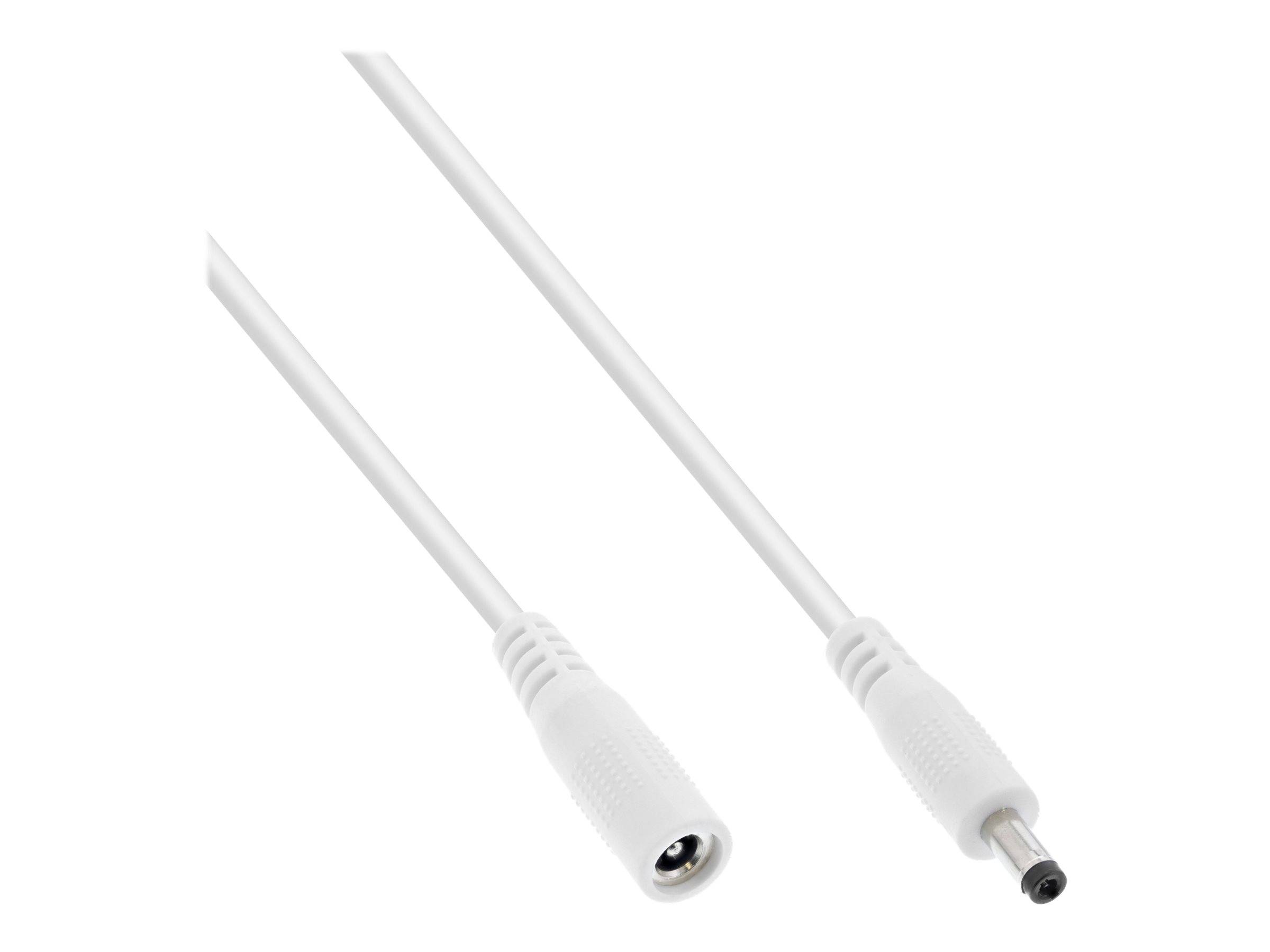 INLINE - DC Verlängerungskabel - DC Stecker/Buchse 4,0x1,7mm - AWG 18 - weiß 0,5m