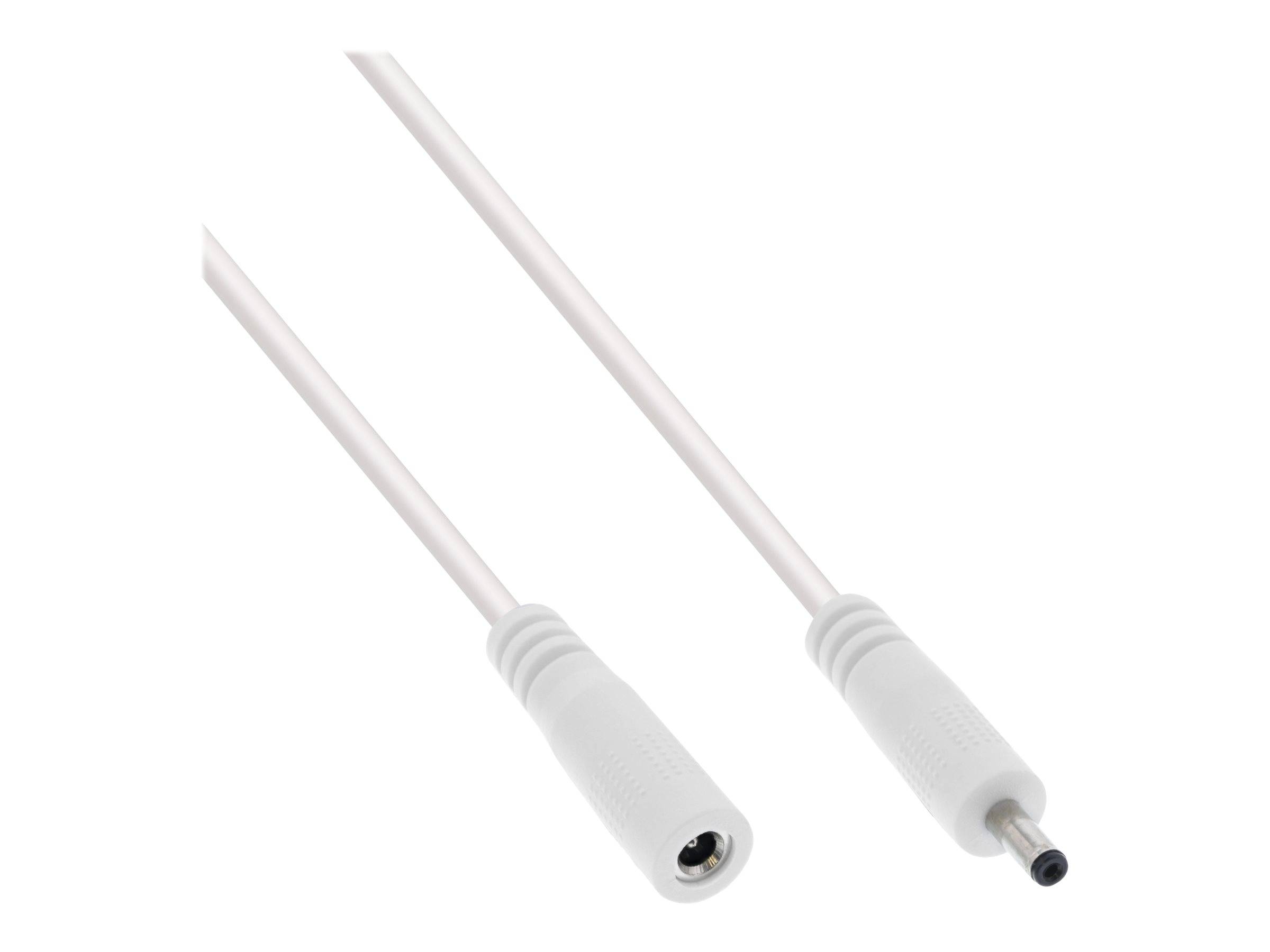 InLine DC Verlängerungskabel - DC Stecker/Buchse 3,5x1,35mm - AWG 18 - weiß 0,5m