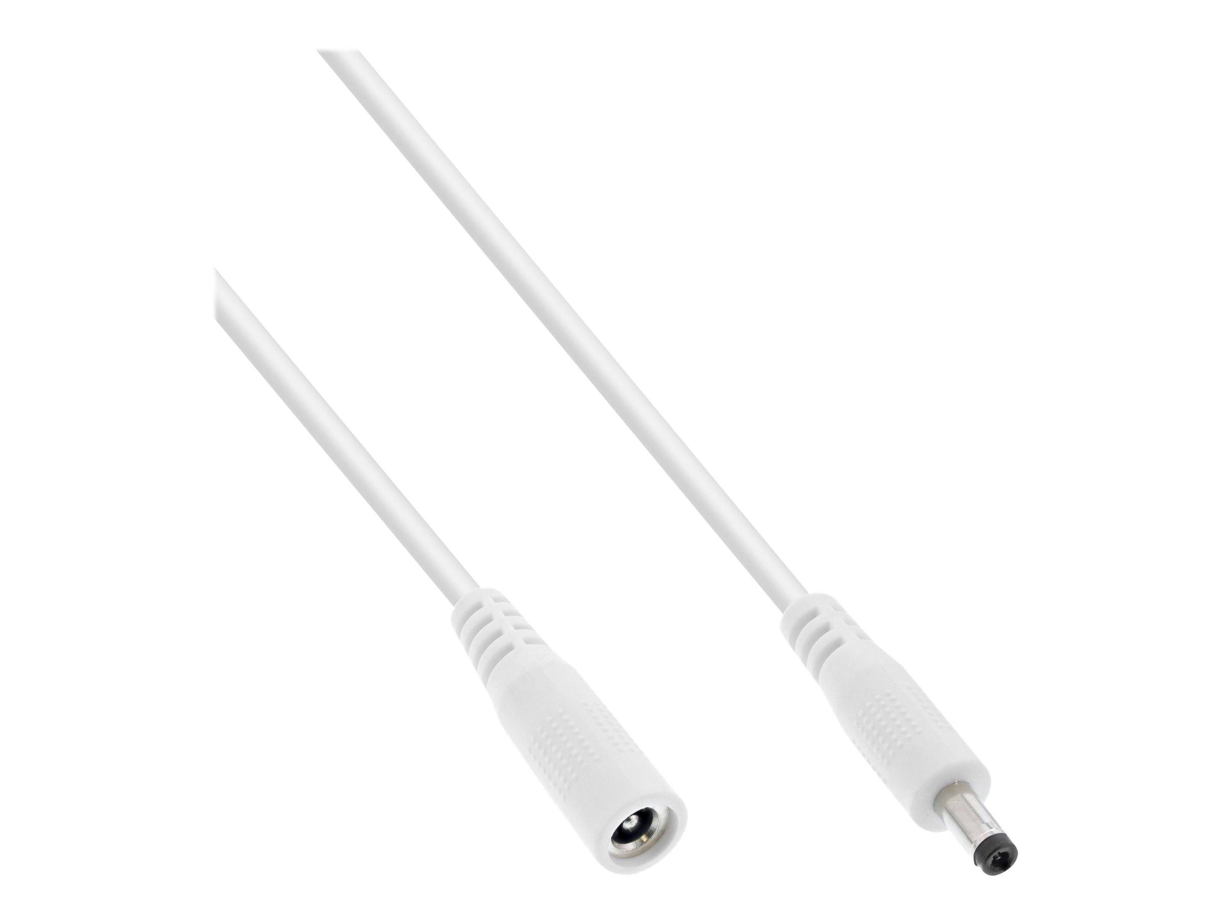 INLINE - DC Verlängerungskabel - DC Stecker/Buchse 4,0x1,7mm - AWG 18 - weiß 3m