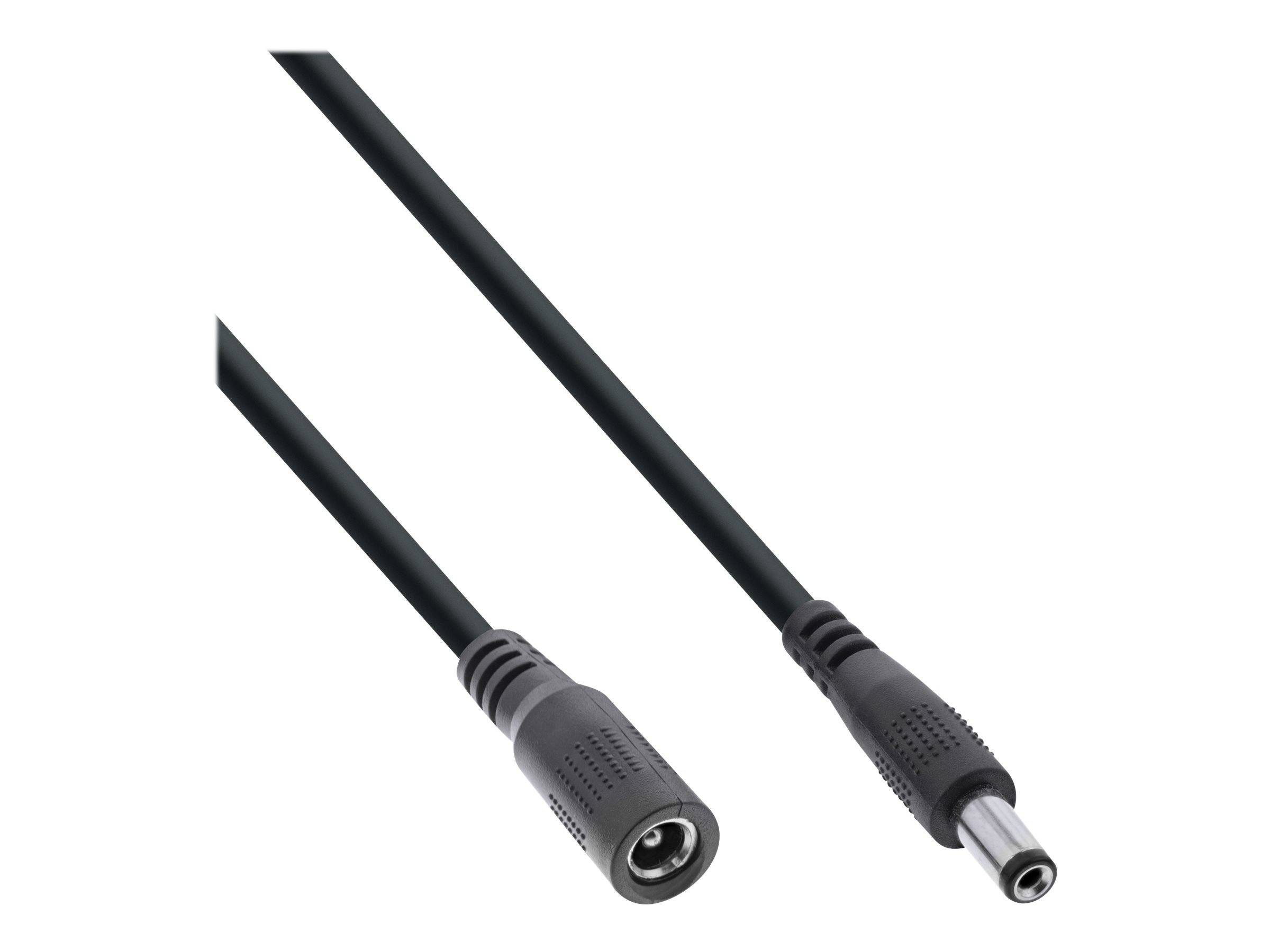 INLINE - DC Verlängerungskabel - DC Stecker/Buchse 5,5x2,5mm - AWG 18 - schwarz 1m