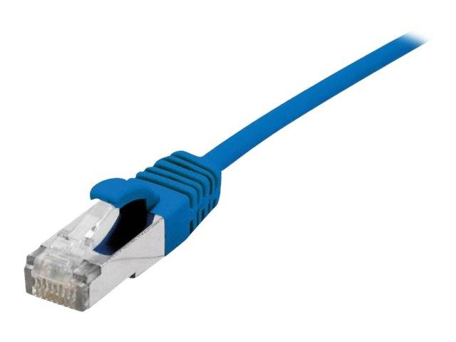 Dexlan Patchkabel Cat. 6A, S/FTP (PiMF), ultradünn, halogenfrei, mit Rastnasenschutz, blau, 0,3 m