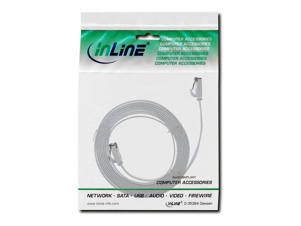 INLINE - Patchkabel flach - U/FTP - Cat.8.1 - TPE halogenfrei - grau - 3m