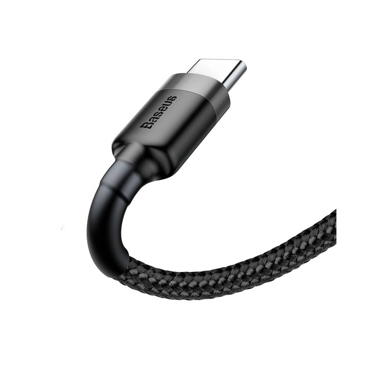 Strapazierfähiges Nylonkabel USB / USB-C QC3.0 2A 2M - Baseus Cafule Kabel Schwarz-Grau