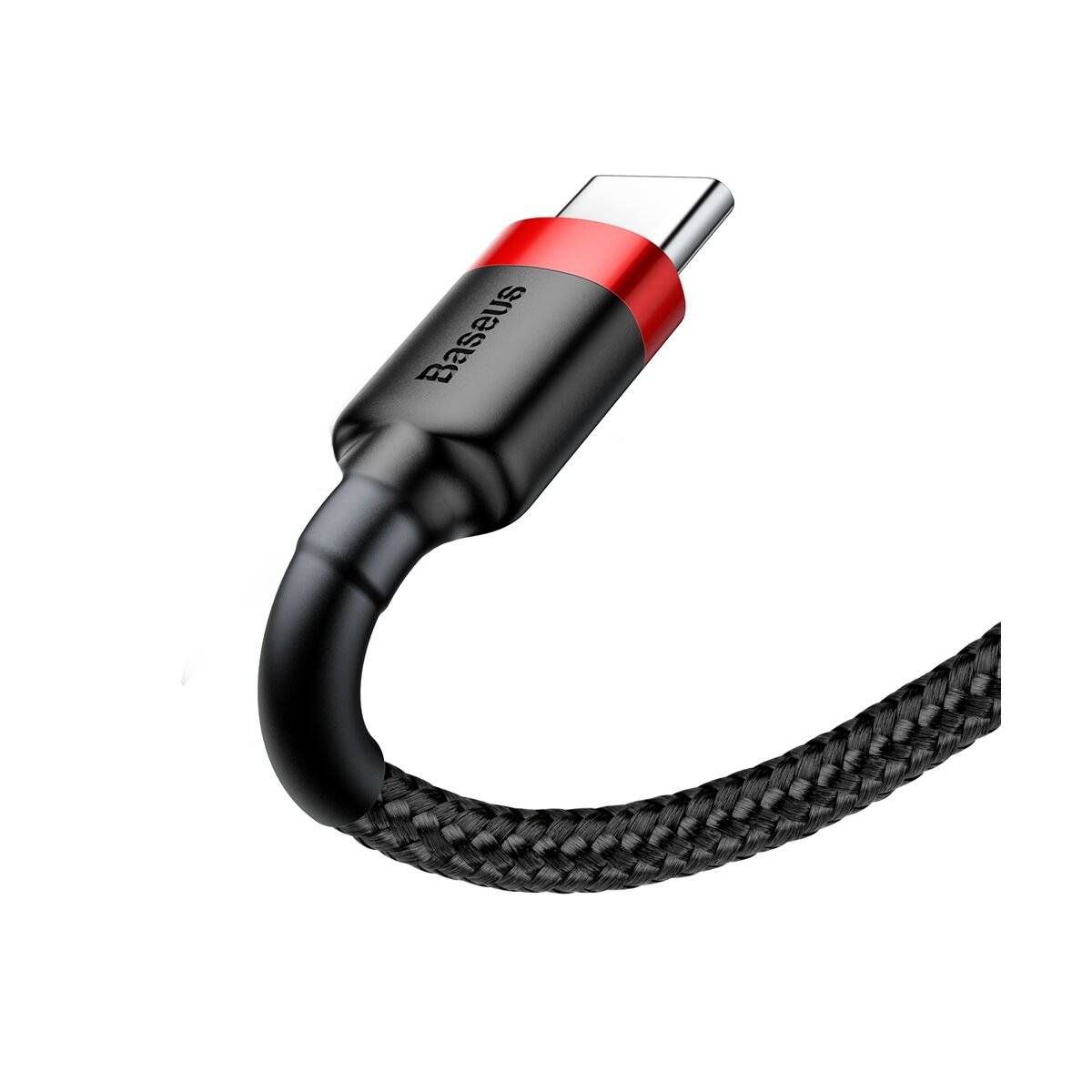 Baseus Cafule Cable durabel Kabel mit Nylon geflochtenes Ladekabel USB / USB-C QC3.0 3A 1M schwarz-rot (CATKLF-B91)