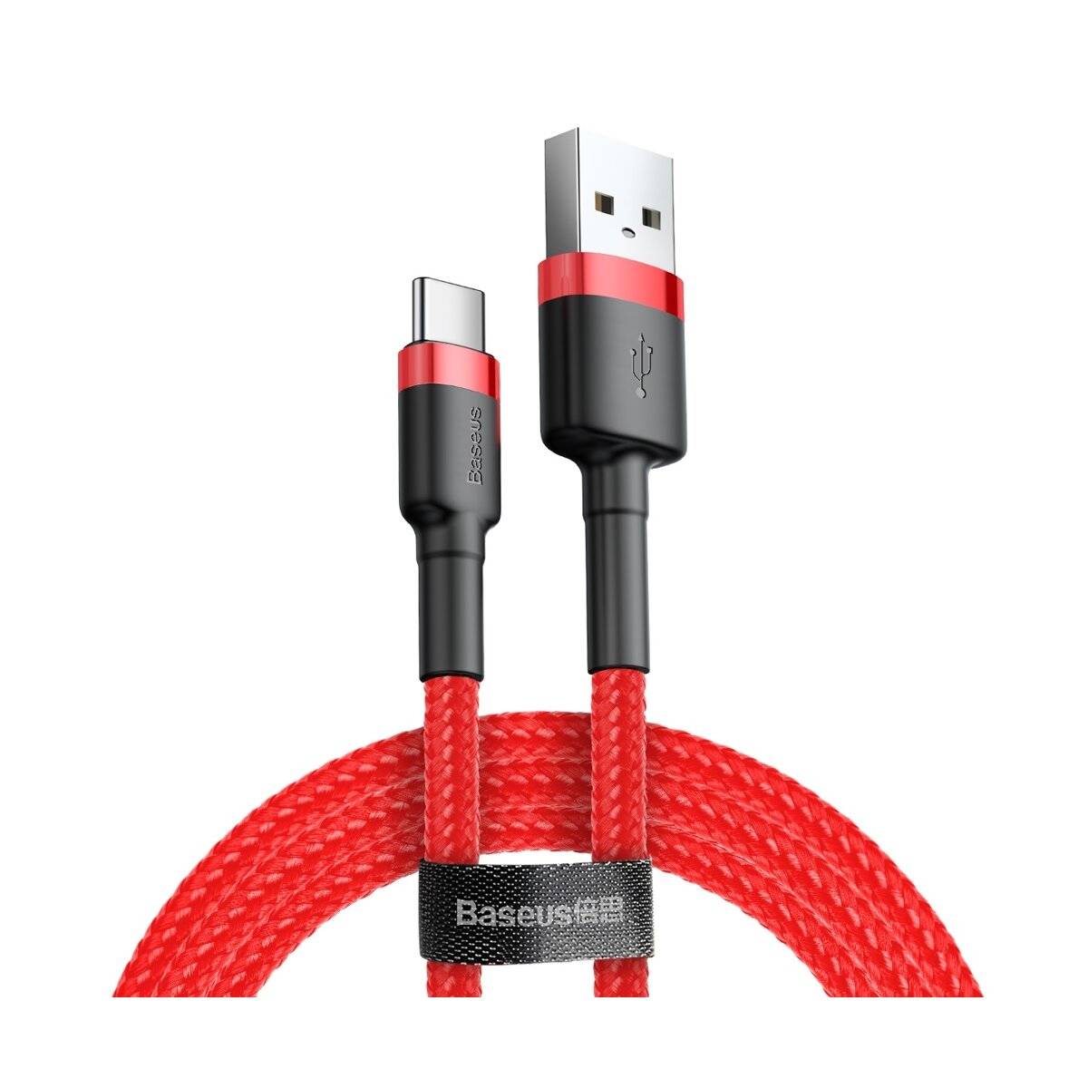 Baseus Cafule Cable durabel Kabel mit Nylon geflochtenes Ladekabel USB / USB-C QC3.0 3A 0,5M rot (CATKLF-A09)