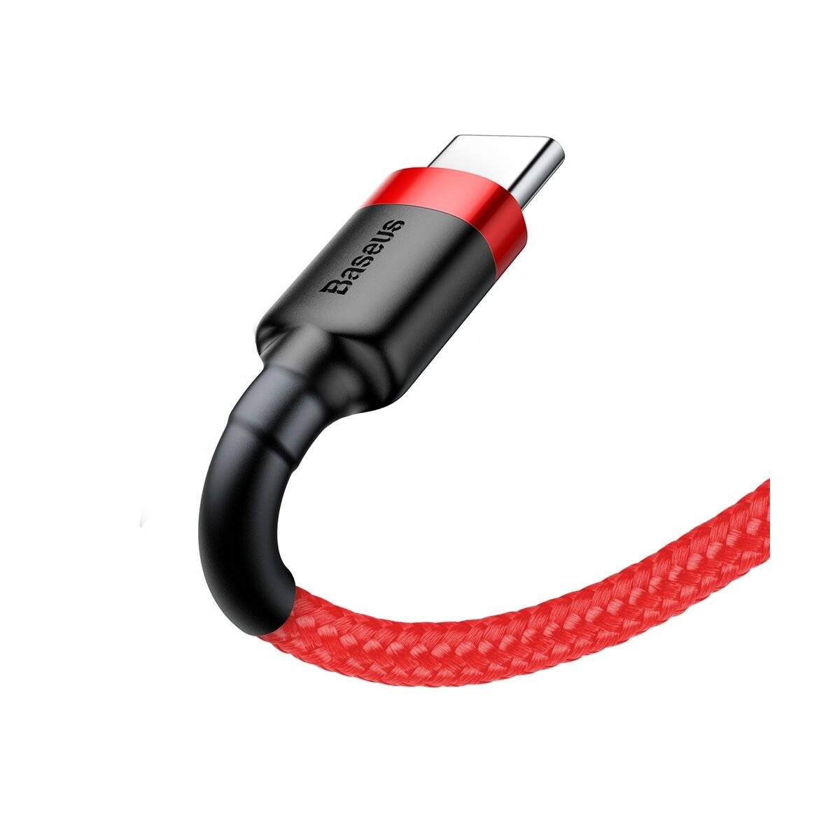 Baseus Cafule Cable durabel Kabel mit Nylon geflochtenes Ladekabel USB / USB-C QC3.0 3A 0,5M rot (CATKLF-A09)