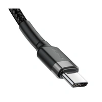 Baseus Cafule Kabel Strapazierfähiges Nylonkabel USB-C PD / USB-C PD PD2.0 60W 20V 3A QC3.0 1M Schwarz-Grau (CATKLF-GG1) Baseus Cafule Kabel Strapazierfähiges Nylonkabel USB-C PD / USB-C PD PD2.0 60W 20V 3A QC3.0 1M Schwarz-Grau (CATKLF-GG1)