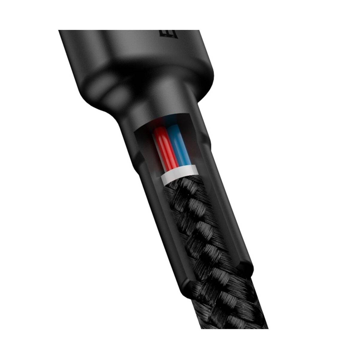 Baseus Cafule Kabel strapazierfähiges Nylonkabel USB-C PD / USB-C PD PD2.0 60W 20V 3A QC3.0 2M schwarz-grau (CATKLF-HG1)