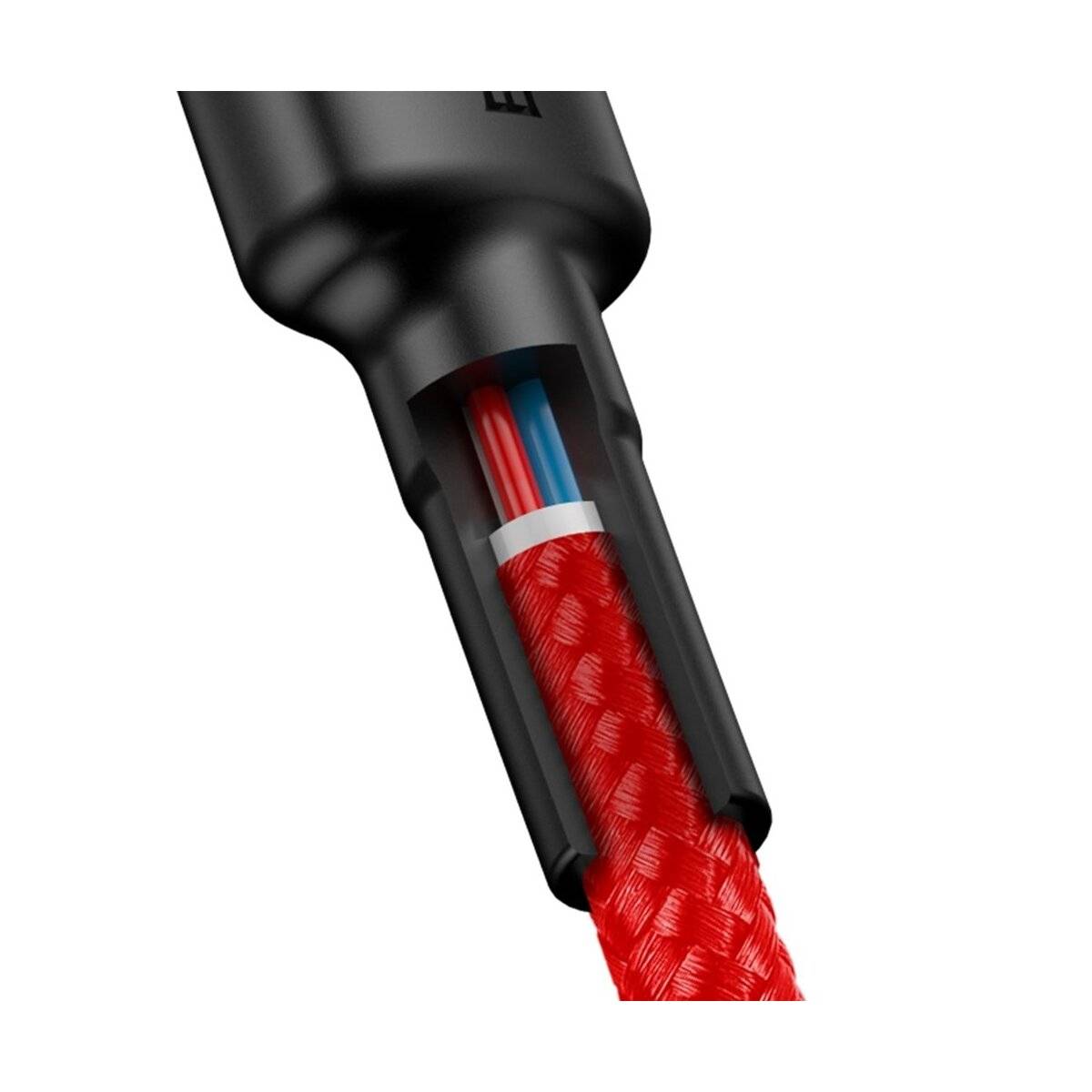 Baseus Cafule Kabel Strapazierfähiges Nylonkabel USB-C PD / USB-C PD PD2.0 60W 20V 3A QC3.0 1M Rot (CATKLF-G09)