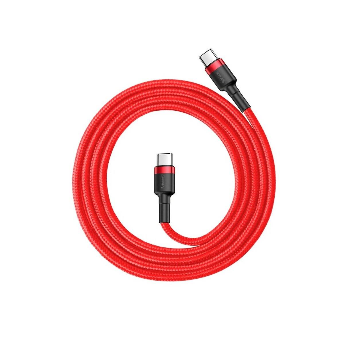 Baseus Cafule Kabel Strapazierfähiges Nylonkabel USB-C PD / USB-C PD PD2.0 60W 20V 3A QC3.0 1M Rot (CATKLF-G09)