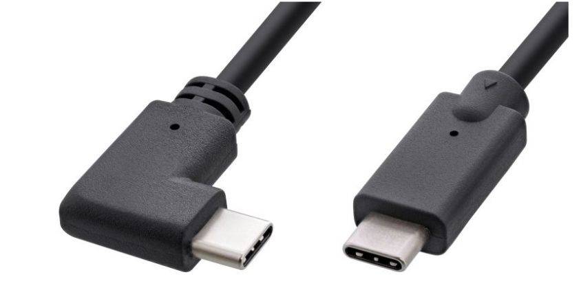 USB-C Kabel 1m, 3.2 Gen2, ein Ende gewinkelt, 60W, 10Gbps