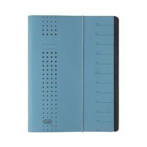 ELBA chic-Ordnungsmappe, A4, blau, mit 12 Fächern, Karton 450 g/qm, Fächer mit Blankotaben, Vorderdeckel mit Tabauf-