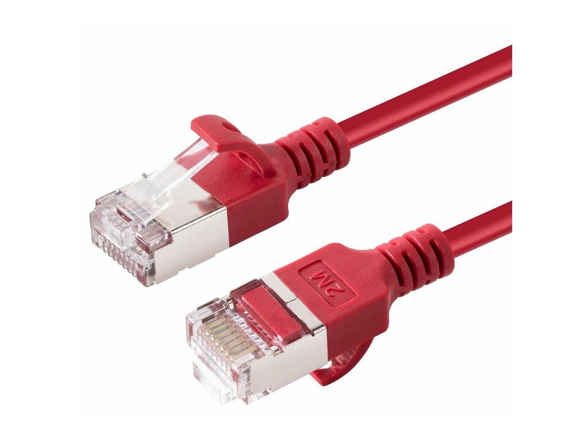 CAT6A U-FTP Slim LSZH 0,25m Netzwerkkabel Rot