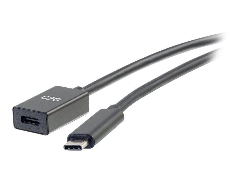 C2G 3ft USB-C to C 3.1 (Gen 2) Male to Female Extension Cable (10Gbps)