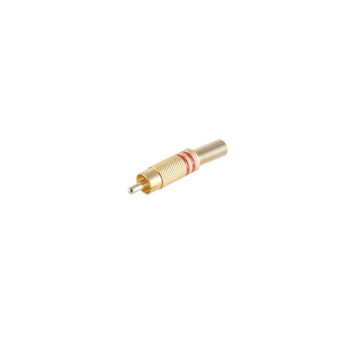 Cinchstecker Metall vergoldet, 6mm, rot