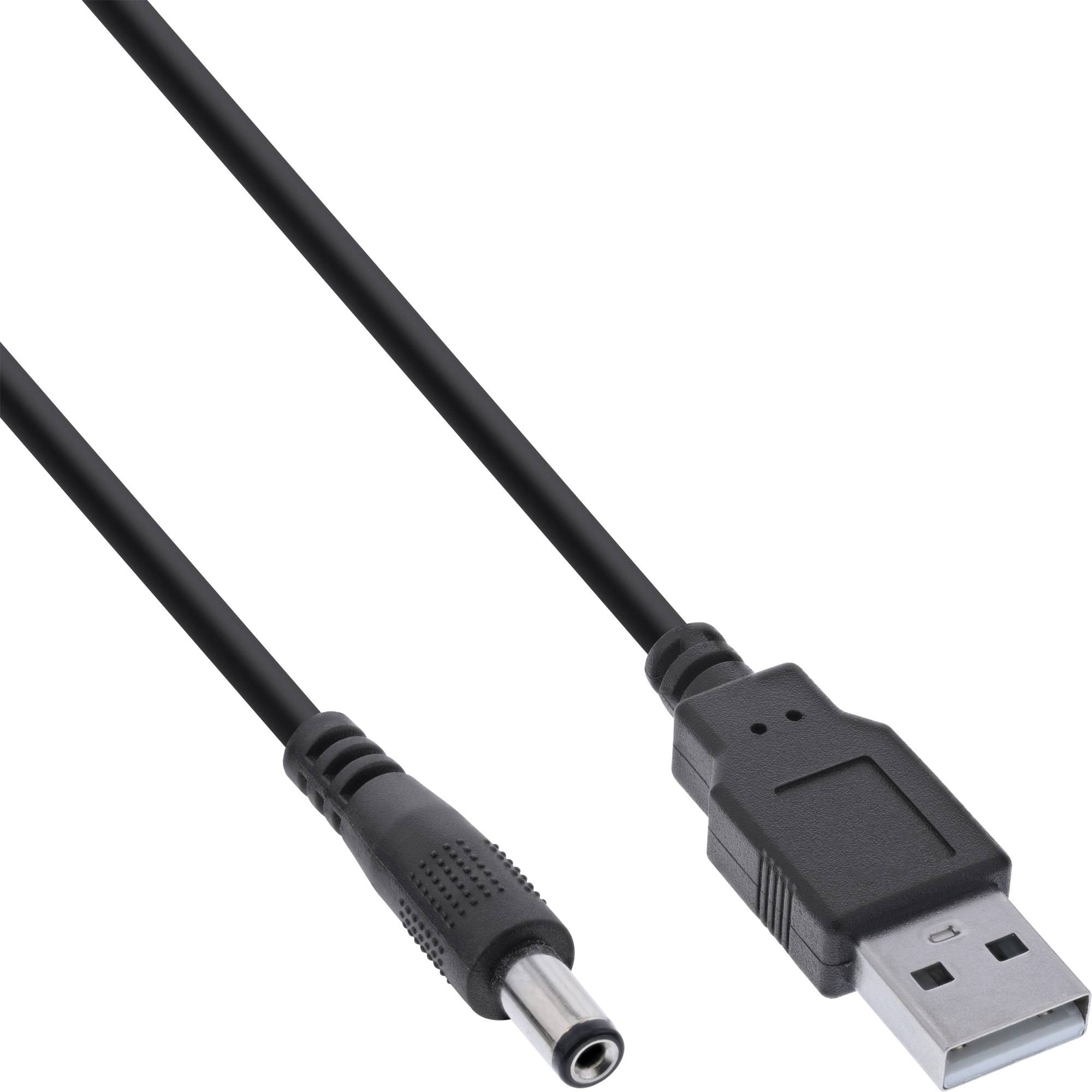 INLINE - USB DC Stromadapterkabel - USB A Stecker zu DC 5,5x2,50mm Hohlstecker - sc