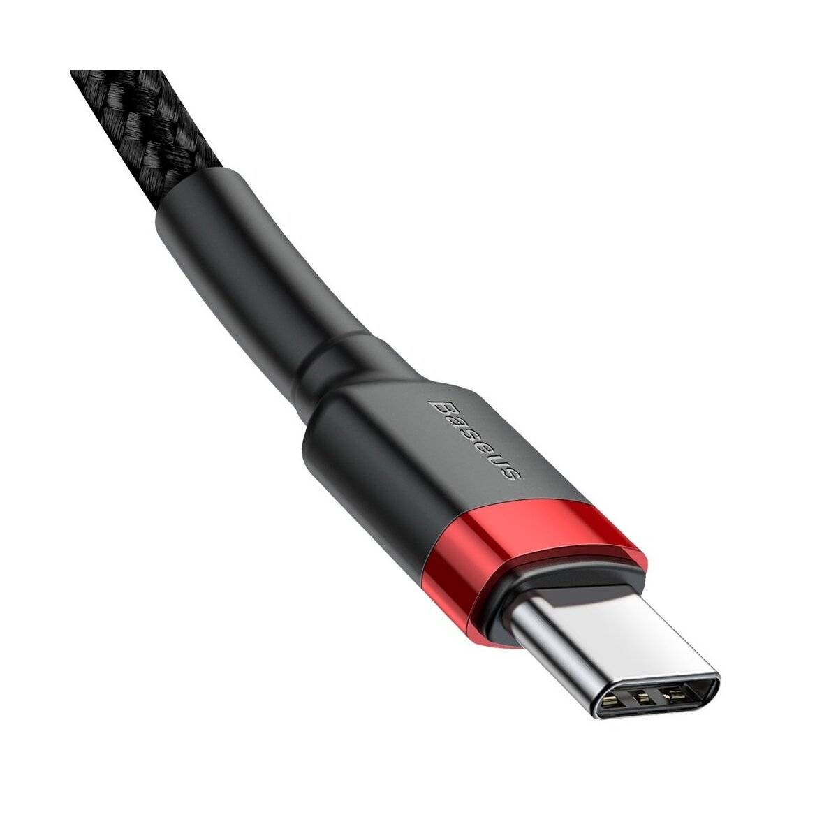 BASEUS CATKLF-G91 Nylon USB-C PD / USB-C PD2.0 60W 0 1M Ladekabel, Schwarz-Rot