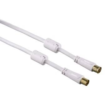 Hama Antennen-Kabel, Koax-Stecker - Koax-Kupplung, vergoldet, 1,5 m, 100 dB