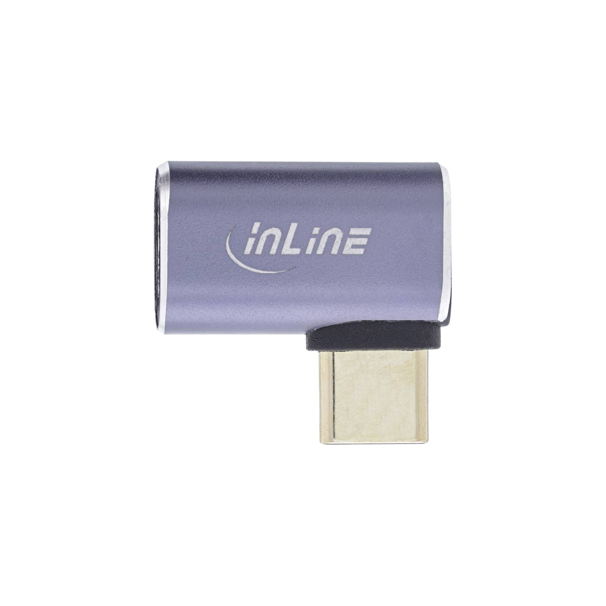 INLINE - USB4 Adapter - USB-C Stecker/Buchse rechts/links gewinkelt - Aluminium