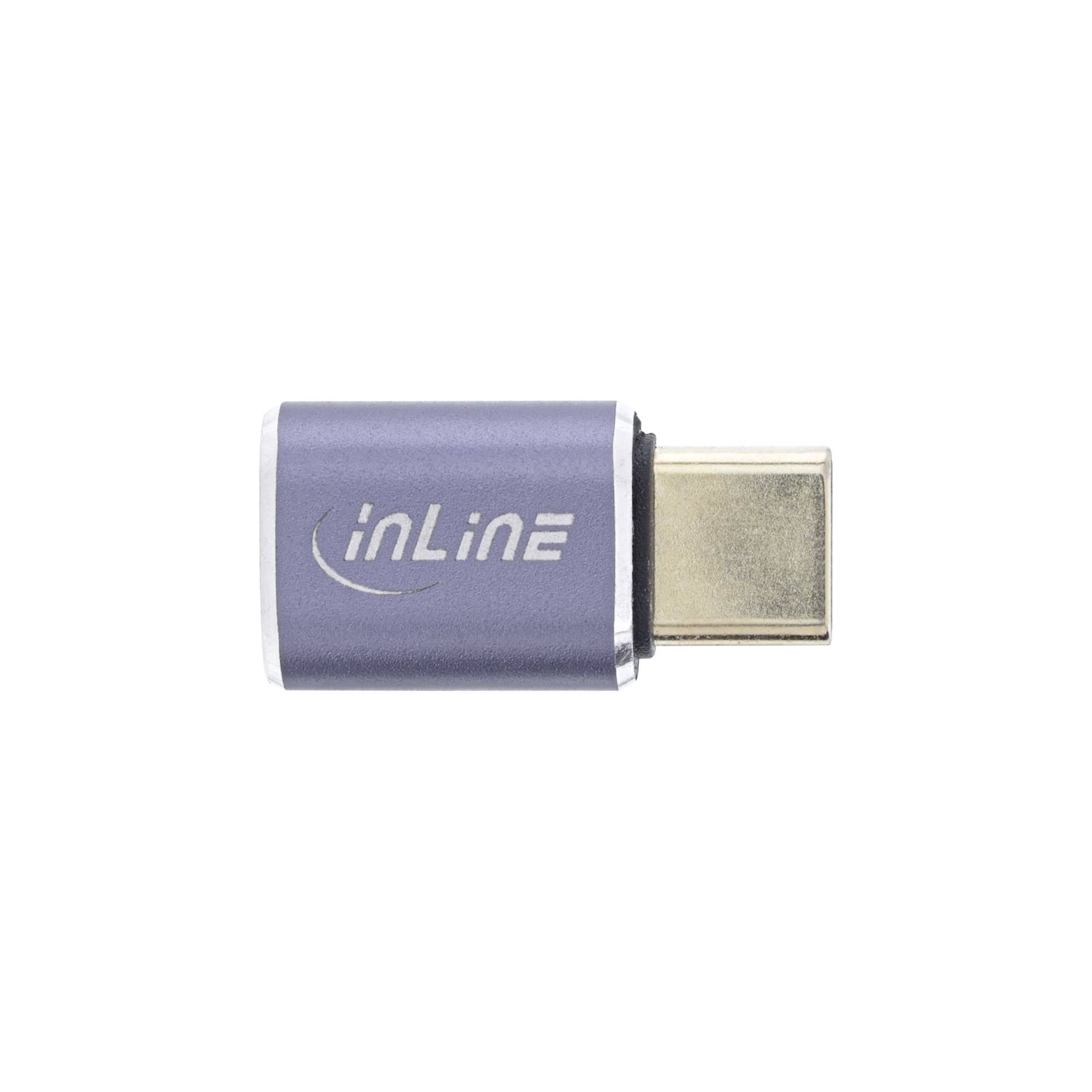 INLINE - USB4 Adapter - USB-C Stecker/Buchse - Aluminium - grau