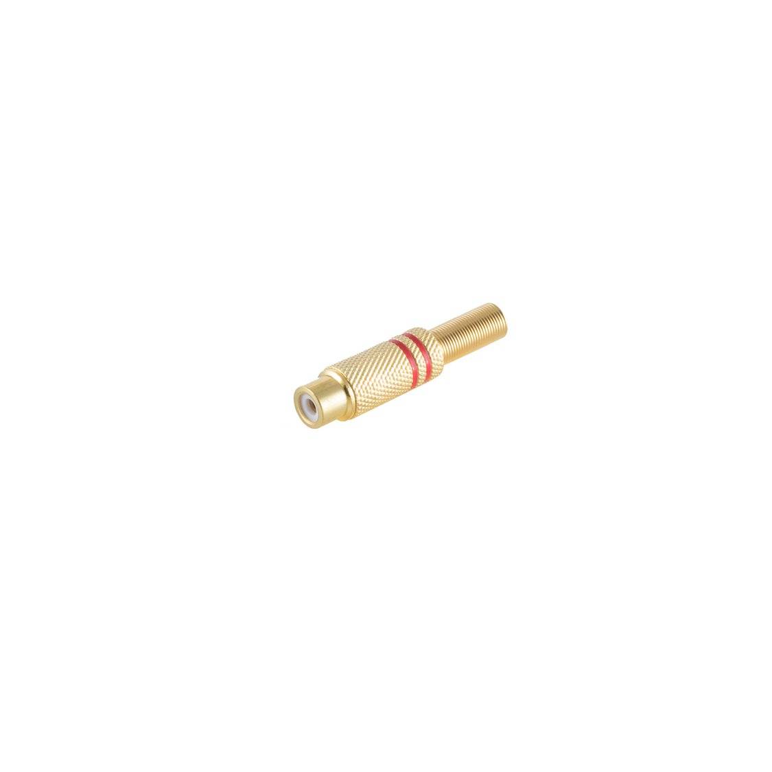 Cinchkupplung Metall vergoldet, 6mm, rot