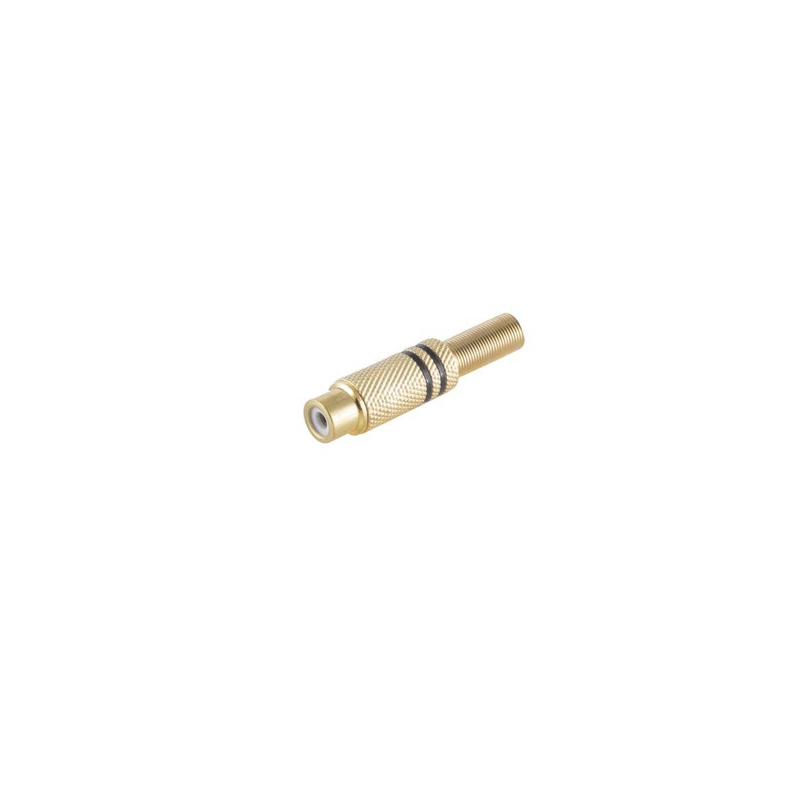 Cinchkupplung Metall vergoldet, 6mm, schwarz