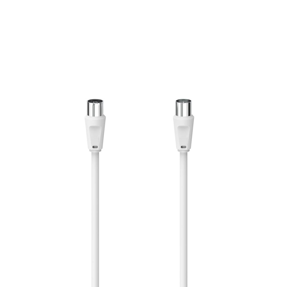 Hama Antennen-Kabel Koax-Stecker - Koax-Kupplung 3 m 75 dB Weiß - Kabel - Antenne/TV