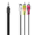 Hama Essential Line - Video- / Audiokabel - 4-poliger Mini-Stecker Stecker zu RCA Stecker