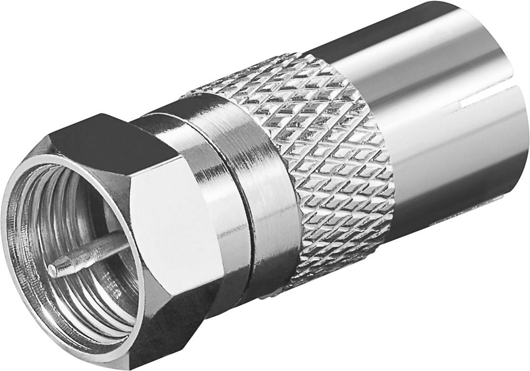 Goobay F-Adapter F-Stecker - IEC/Koax-Buchse - hochwertige Kupferausführung - Antenne/TV - Netzwerk