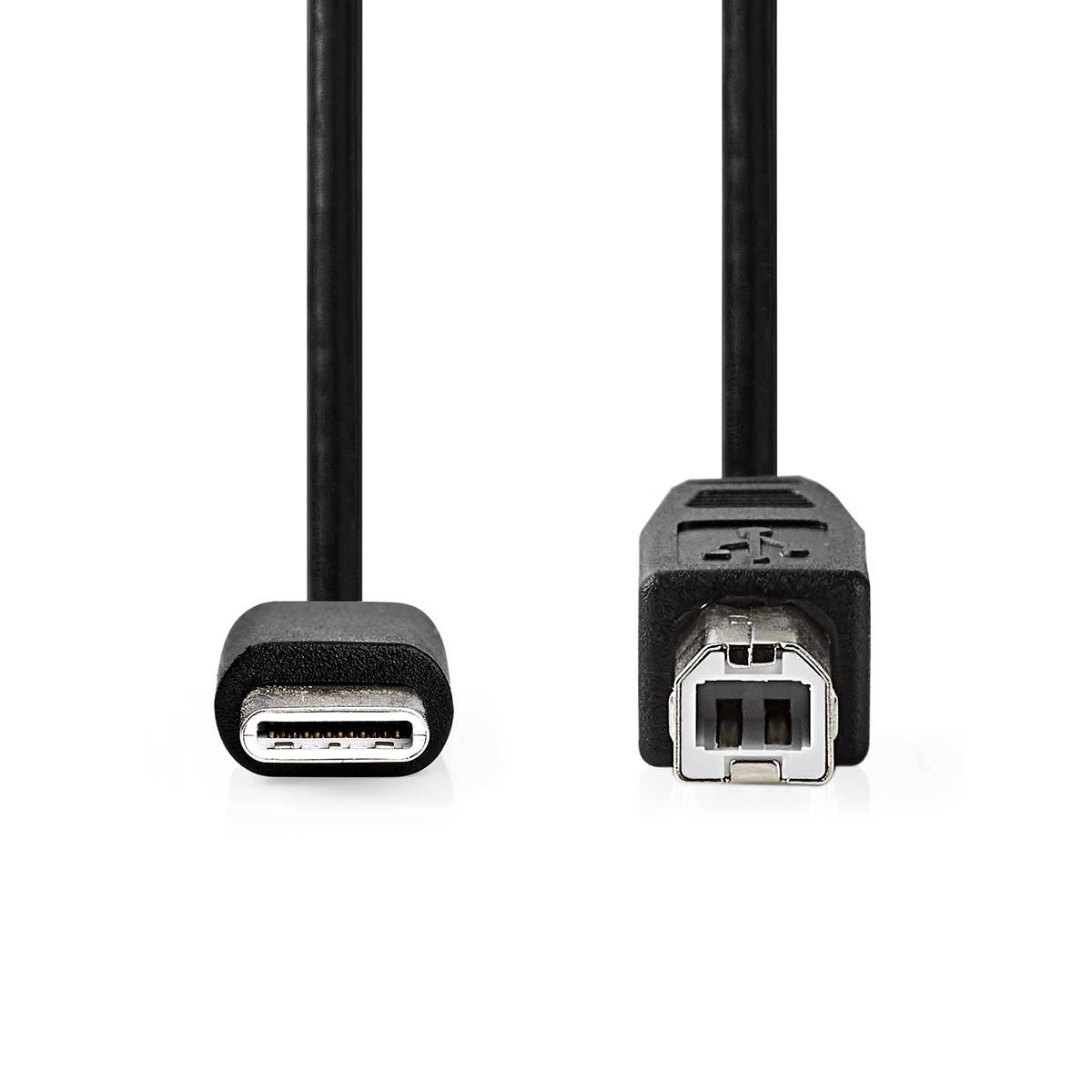 Nedis CCGB60650BK20 - 2 m - USB C - USB B - USB 2.0 - 480 Mbit/s - Schwarz