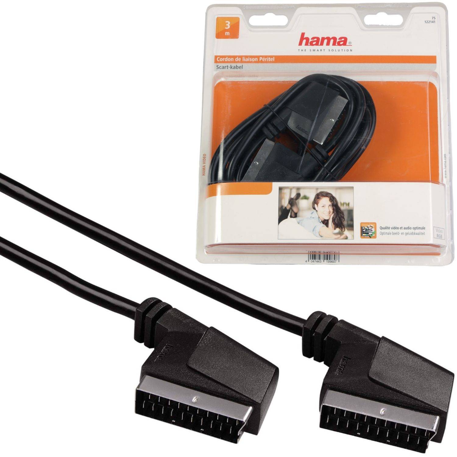 Scart-Kabel 3m 21-polig RGB Schwarz