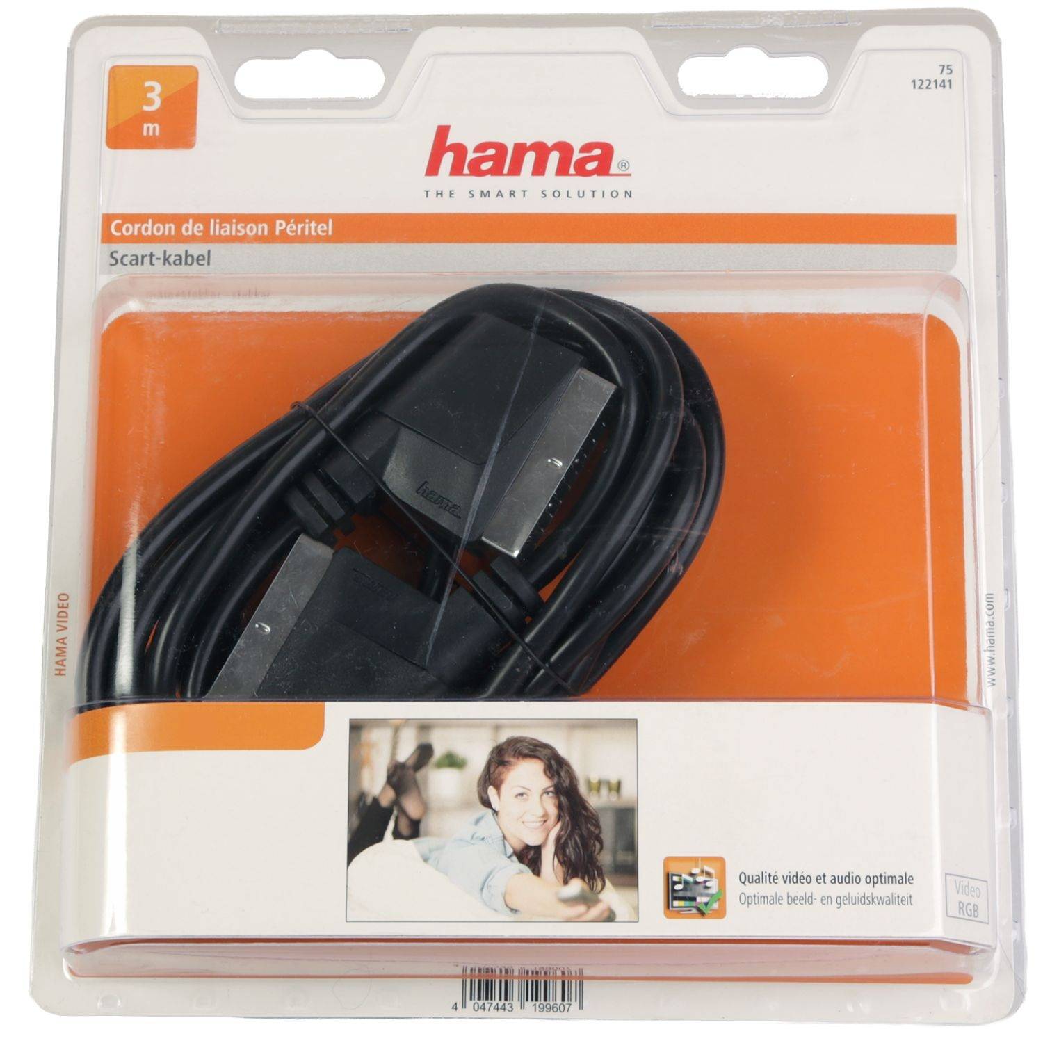 Scart-Kabel 3m 21-polig RGB Schwarz