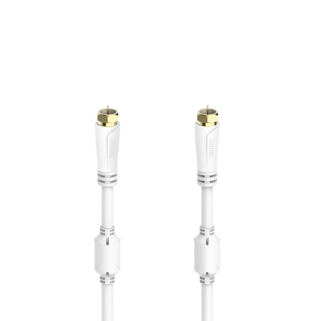 Hama SAT-Anschlusskabel, F-Stecker - F-Stecker, vergoldet, 5,0 m, 100 dB