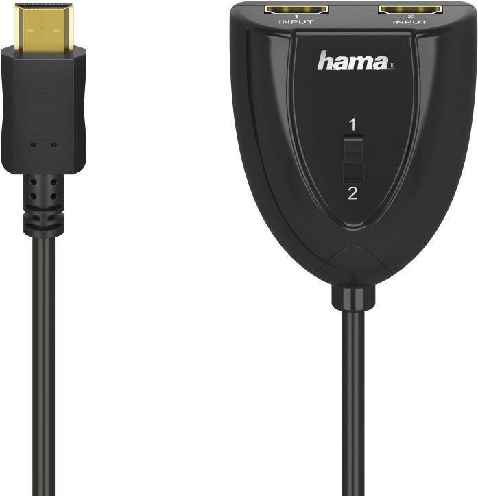 HAMA HDMI™ Umschalter 2x1 mit vergoldetem Stecker 1080p