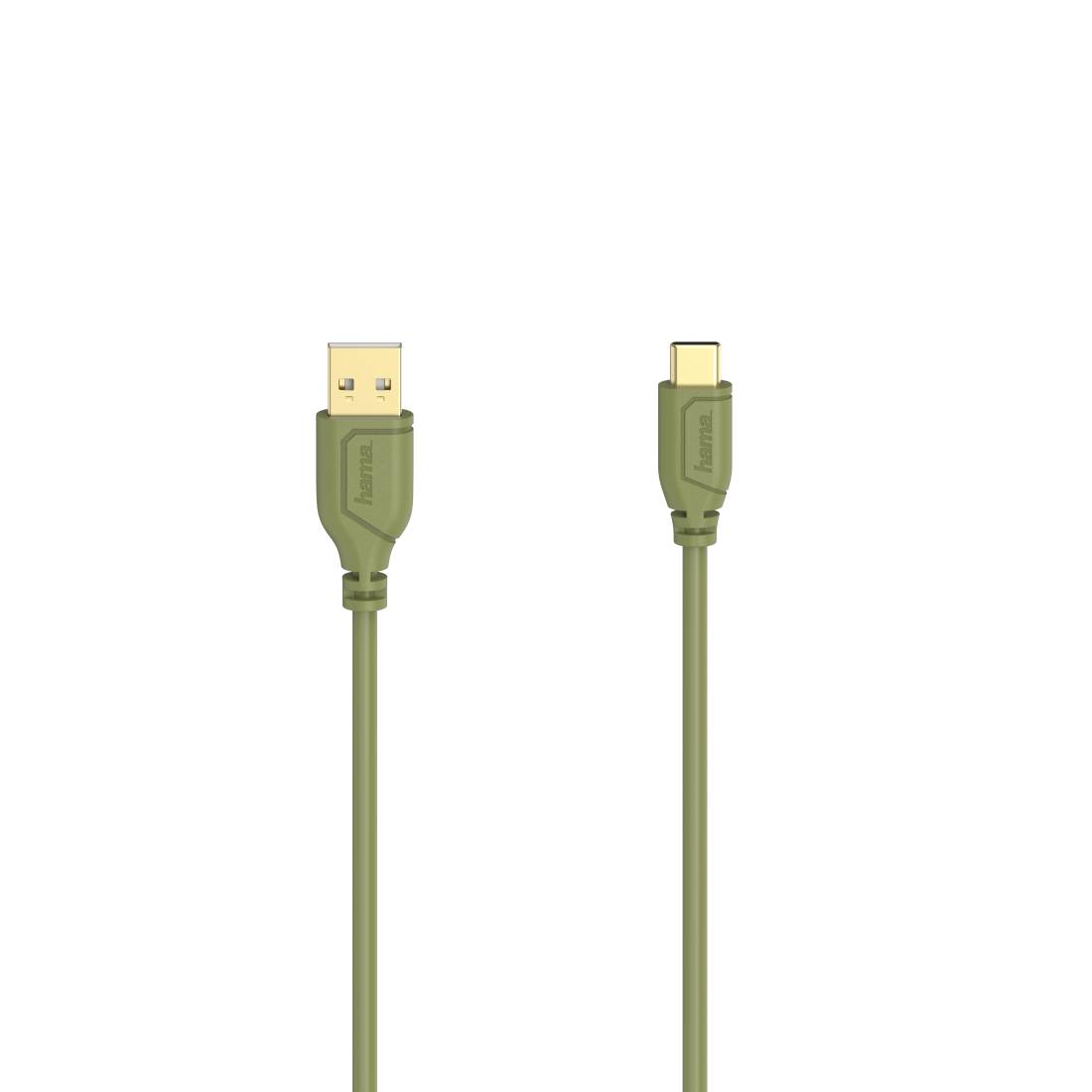 Hama Flexi-Slim USB Kabel 0,75 m USB 2.0 USB C USB A Grün (00200637)