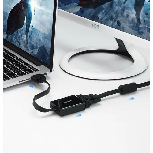 Ugreen Adapter HDMI - VGA Micro USB / Audio 3,5 mm Miniklinke schwarz Ugreen Adapter HDMI - VGA Micro USB / Audio 3,5 mm Miniklinke schwarz