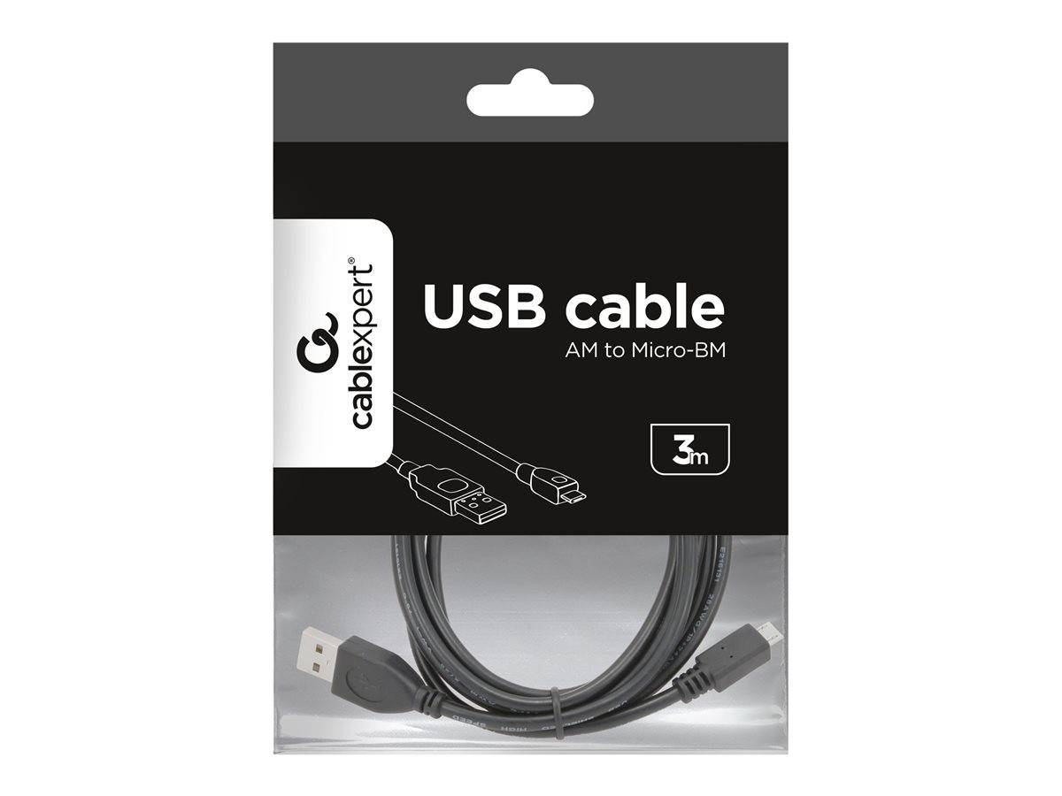 Gembird Cablexpert - USB-Kabel - Micro-USB Typ B (M)zu USB (M) - 3 m - geformt -