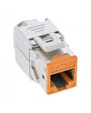 InLine 8er Pack Keystone RJ45 Buchse geschirmt Cat.6A orange mit farbiger Front zur einfachen Kennzeichung im Netzwerkschrank 8 Stück in einer VPE
