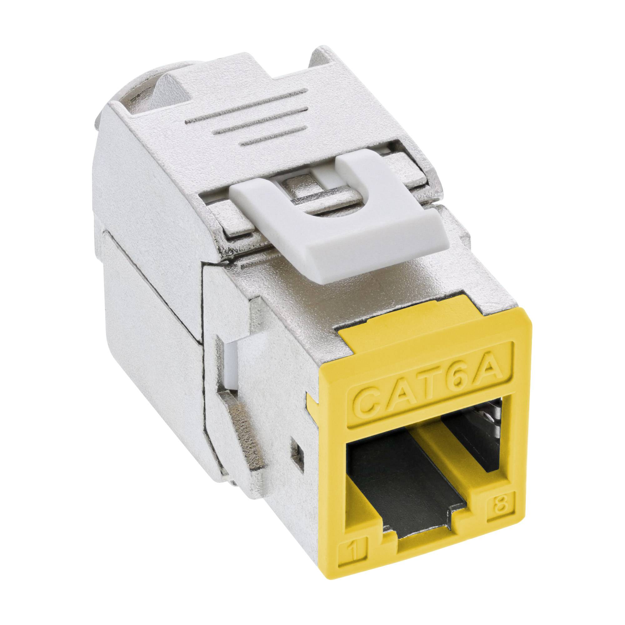 INLINE - Keystone RJ45 Buchse - geschirmt - Cat.6A - gelb 8er Pack