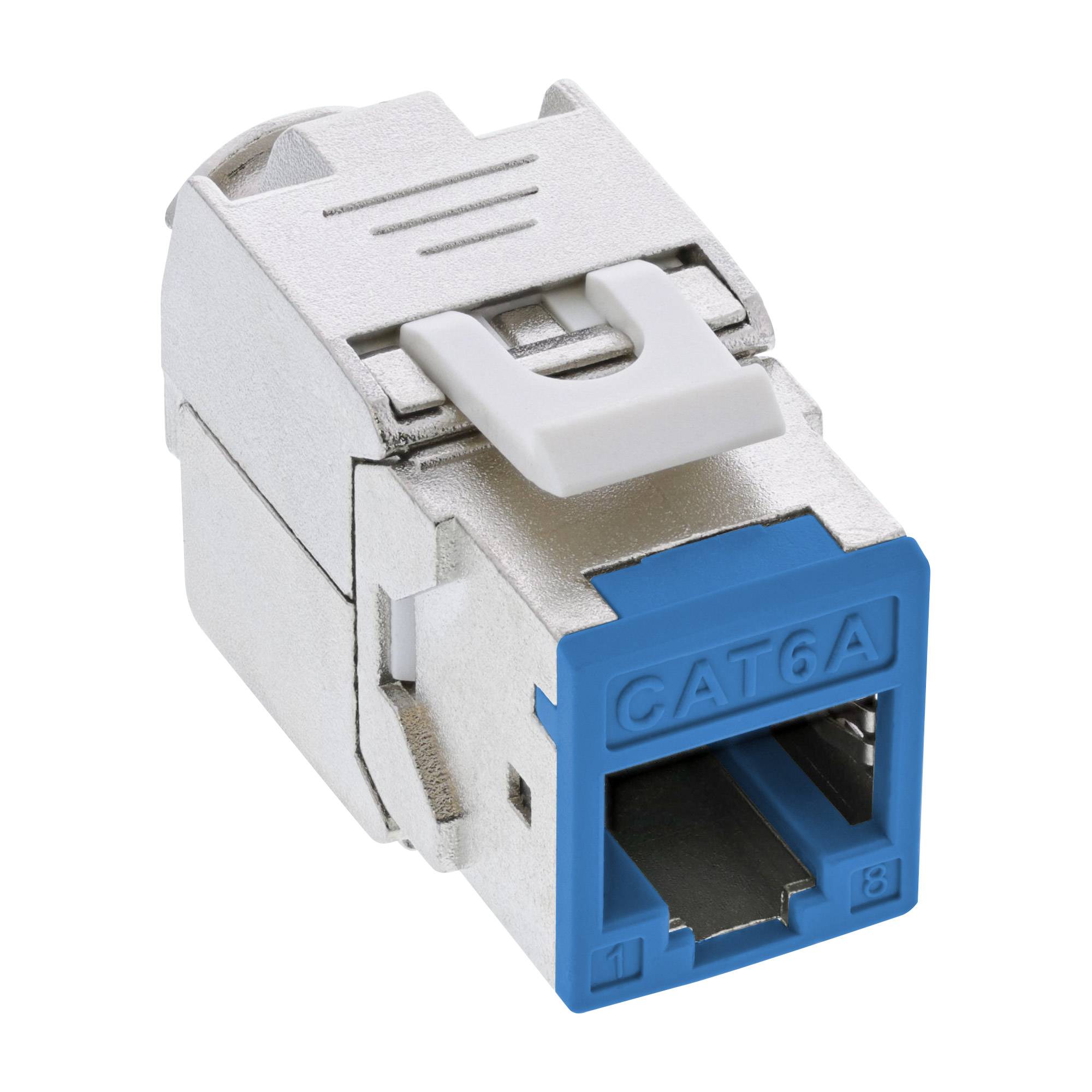 INLINE - Keystone RJ45 Buchse - geschirmt - Cat.6A - blau 8er Pack