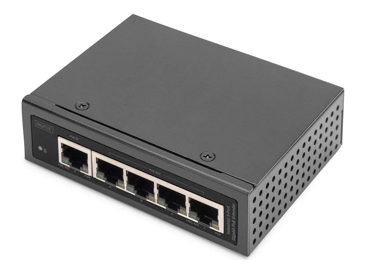 DIGITUS - Industrieller 5-Port Gigabit PoE Extender