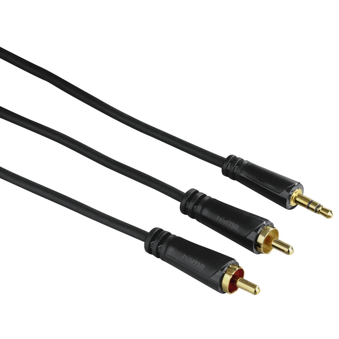 Hama Audio-Kabel, 3,5-mm-Klinken-Stecker - 2 Cinch-Stecker, Stereo, verg., 1,5 m