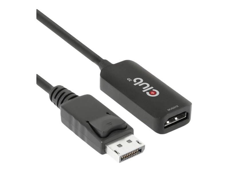 Club 3D Videoadapter - DisplayPort männlich zu HDMI weiblich - 10 cm - aktiv, Support von 4K 120 Hz, unidirektional, unterstützt 8K 60 Hz (7680 x 43